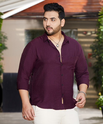 Instafab Plus Men Printed Casual Purple Shirt