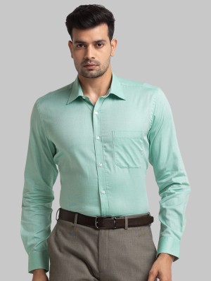 Raymond Men Solid Formal Green Shirt