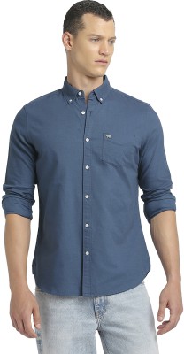 THE BEAR HOUSE Men Solid Casual Blue Shirt