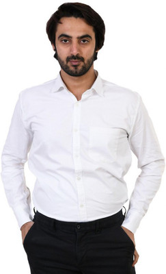 HOC Men Solid Casual White Shirt