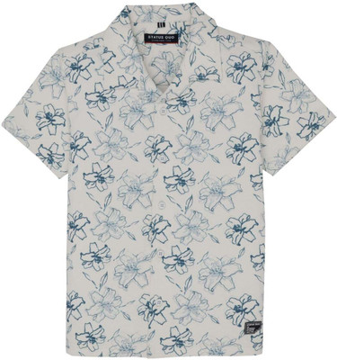 Status Quo Boys Printed Casual Blue Shirt