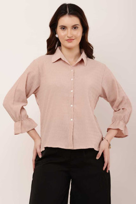 SALONI STYLE Women Solid Casual Pink Shirt