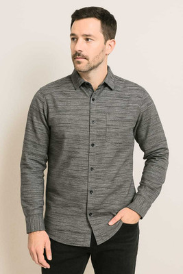 Gandhi vastra bhnandar Men Solid Casual Dark Blue Shirt
