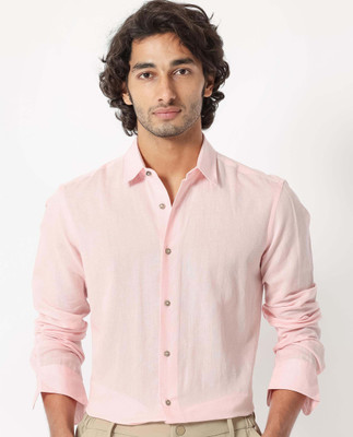 RARE RABBIT Men Solid Casual Pink Shirt