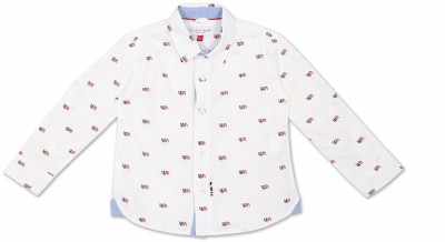 U.S. POLO ASSN. Baby Boys Printed Casual White Shirt