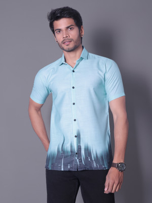 AITAVIKOVERSEAS Men Dyed/Ombre Casual Light Blue Shirt
