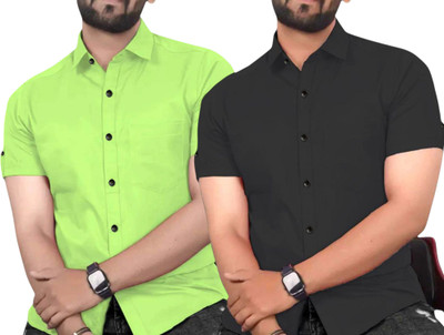 DHYAN ENTERPRISE Men Solid Casual Multicolor Shirt(Pack of 2)
