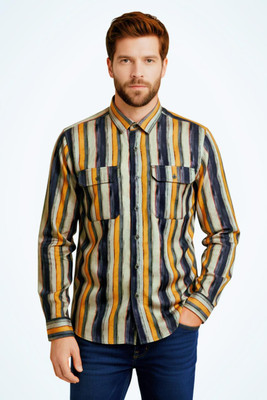 HouseOfCommon Men Printed Casual Black Shirt