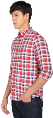 FLYING MACHINE Men Checkered Casual Red, Blue Shirt