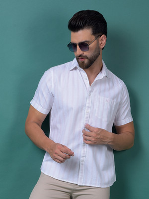 CRIMSOUNE CLUB Men Striped Casual Pink Shirt