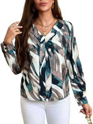 Sheden lopez Women Printed Party Cream Shirt