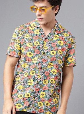 Brijwasi Industries Men Floral Print Casual Yellow Shirt