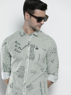 The Indian Garage Co. Men Printed Casual Green Shirt