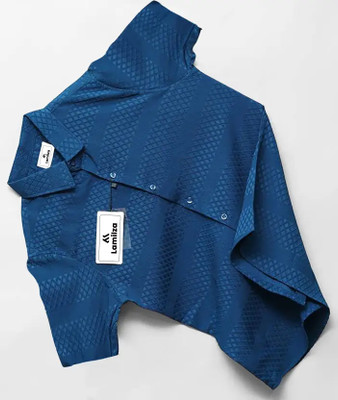 LAMILZA Men Striped Casual Blue Shirt