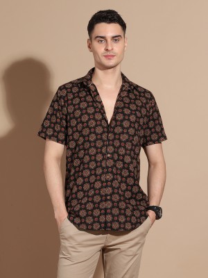 Stylebaazi Men Printed Casual Brown Shirt