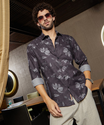 CAMPUS SUTRA Men Printed Casual Black Shirt