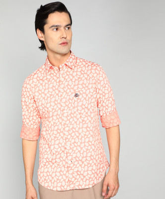 U.S. POLO ASSN. Men Printed Casual Pink Shirt