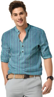 GLOBAL NOMAD Men Printed Casual Green, Blue Shirt