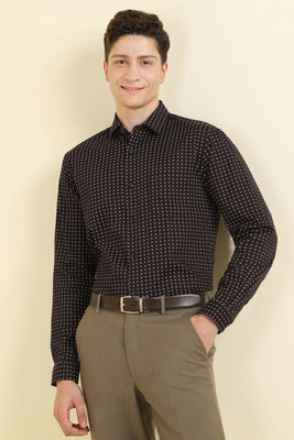 Allen Solly Men Polka Print Formal Brown Shirt