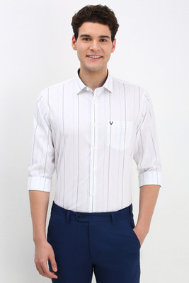 Allen Solly Men Striped Casual White Shirt