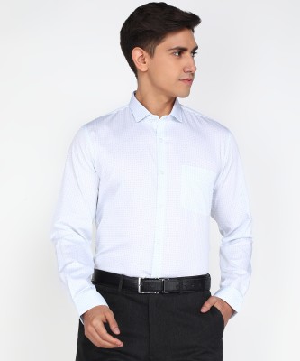 PETER ENGLAND Men Checkered Formal White Shirt