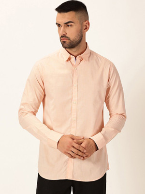INVICTUS Men Solid Casual Orange Shirt