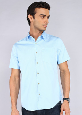WROGN Men Solid Casual Blue Shirt