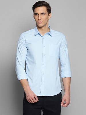 Allen Cooper Men Solid Casual Blue Shirt