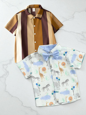 KIDOOZA Boys Color Block, Striped Casual Multicolor Shirt
