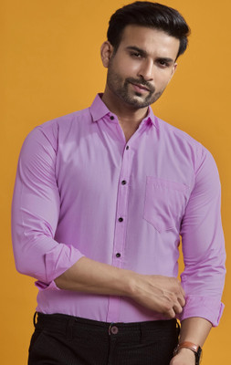 STONEBERG Men Solid Formal Purple Shirt