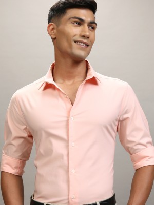 LOCOMOTIVE Men Solid Casual Pink Shirt