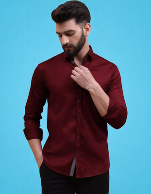 MANTRATREND Men Solid Casual Maroon Shirt(Pack of 2)
