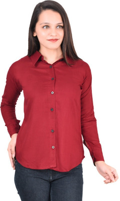 Kid's Yuga Girls Solid Casual Red Shirt
