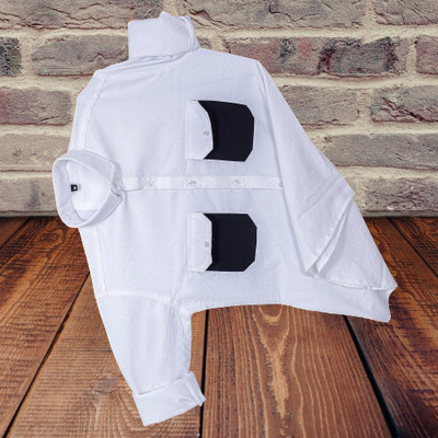 Vrunda tavi Men Color Block Casual White Shirt