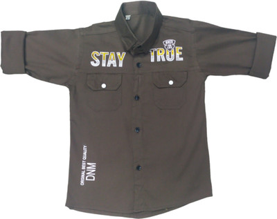 StylerOn Boys Printed Casual Grey Shirt