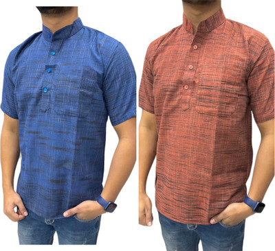SARIM TEXTILE Men Solid Casual Multicolor Shirt(Pack of 2)
