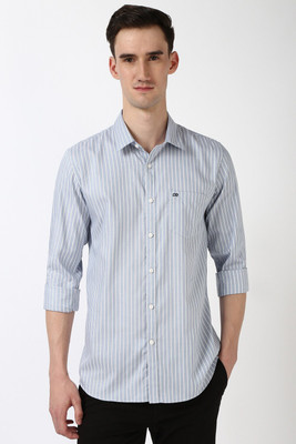 PETER ENGLAND Men Striped Formal Grey Shirt