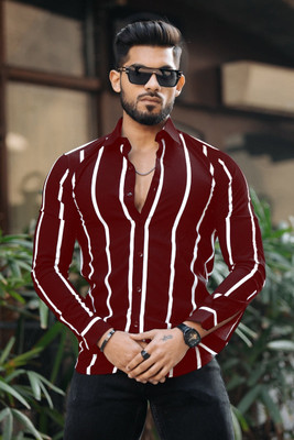 COMBRAIDED Men Striped Casual Multicolor Shirt
