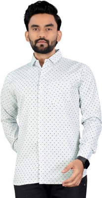Style Nest Men Printed Formal Cream Shirt