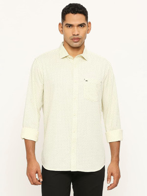 BASICS Men Printed Casual Yellow Shirt