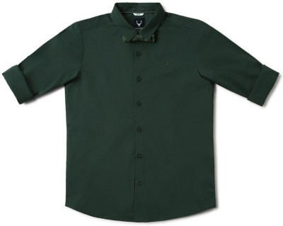 Allen Solly Junior Boys Solid Casual Green Shirt