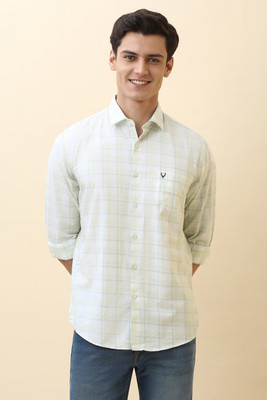 Allen Solly Men Checkered Casual Green Shirt