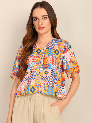 all about you Women Printed Casual Multicolor Shirt