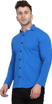 BEYOU FASHION Men Solid Casual Blue Shirt
