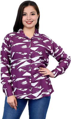 LIME N LEMON Women Dyed/Ombre Casual Purple Shirt