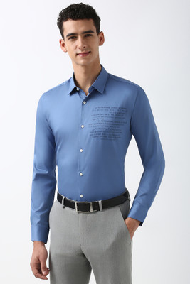 PETER ENGLAND Men Solid Formal Blue Shirt