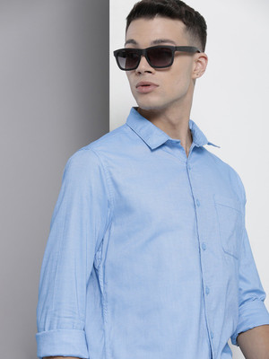 The Indian Garage Co. Men Solid Formal Blue Shirt