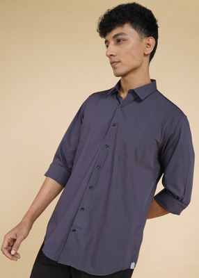 VAN HEUSEN Men Solid Formal Grey Shirt