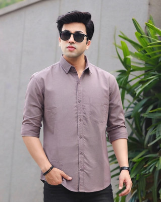 Roadster Men Solid Casual Purple Shirt