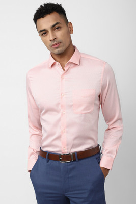 PETER ENGLAND Men Printed Formal Pink Shirt